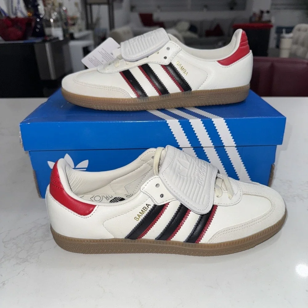 Adidas Samba LT Men's Size 8.5 White Black Better Scarlet JQ5124 NEW